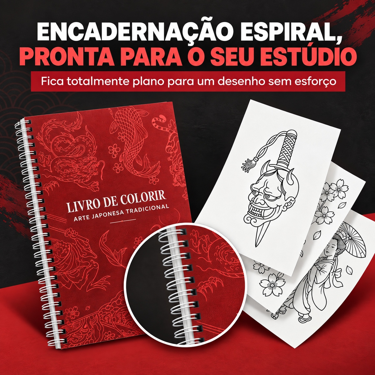 Livro de Colorir de Tatuagem Tradicional Japonesa